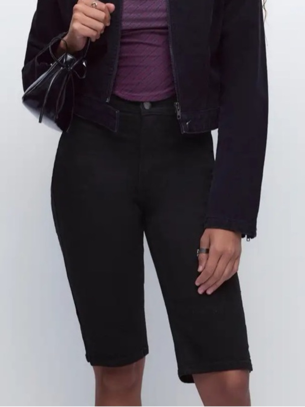 Cider Black Denim Capris
